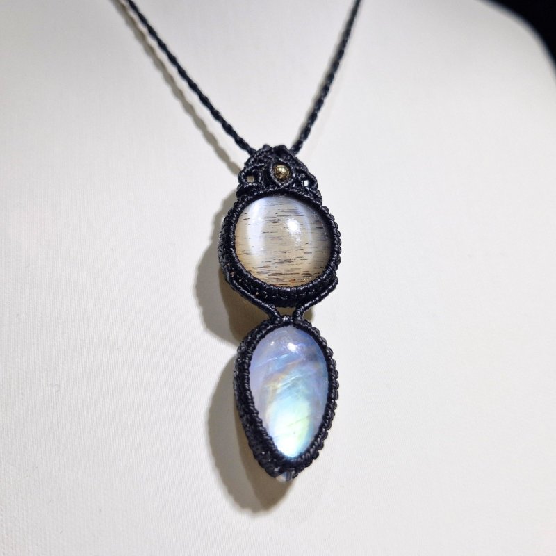 画像3: ☆05/09UP☆月の波動：激レア：ロイヤルレインボームーンストーン×ホワイトサンストーン：キラキラの最高ピース：月の暦：月のかけらムーンストーン：ルミナス・デュエット（Luminous Duet） (3)