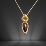 画像1: ☆05/08UP☆ゴールドルチル×レッドルチルクォーツ：最高品質の2点を豪華にふんだんに使いました：金運のエネルギーをあなたに：金の羅針盤 (1)