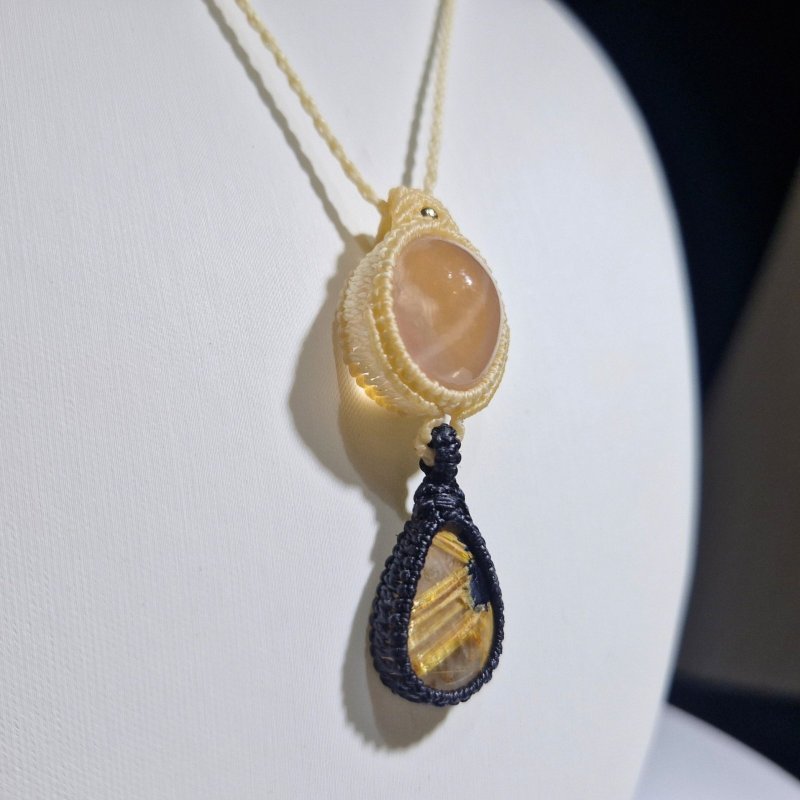 画像3: ☆05/08UP☆ゴールドルチル×スターローズクォーツ：最高品質の2点を豪華にふんだんに使いました：金運のエネルギーをあなたに：ソラノカケラ (3)