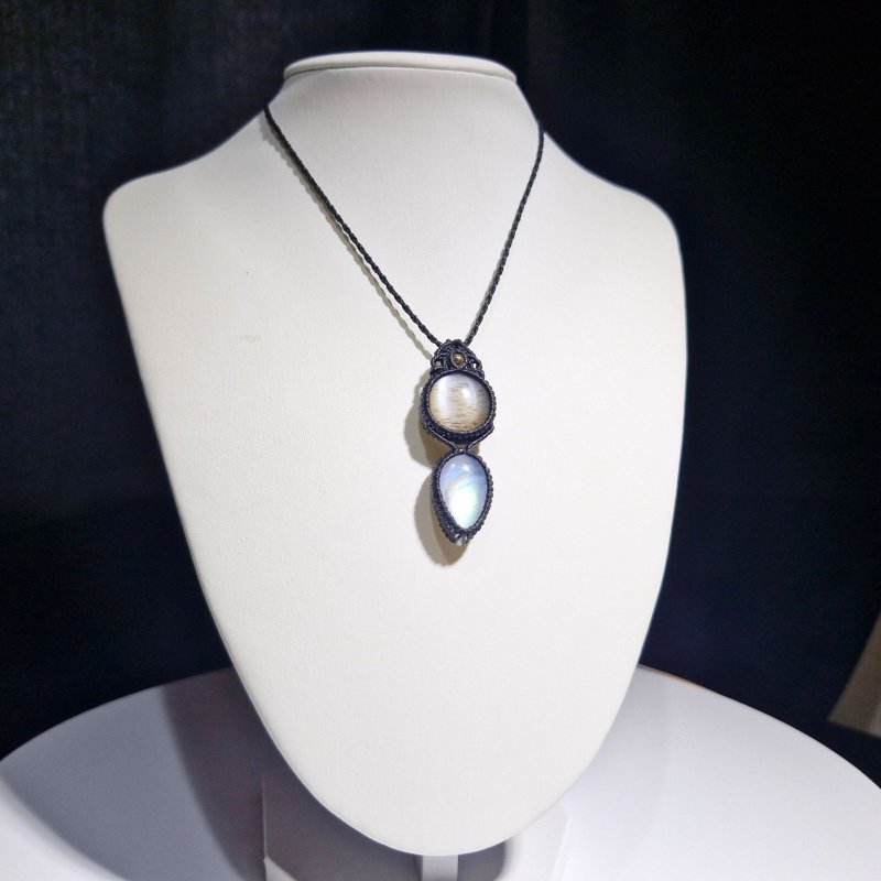 画像2: ☆05/09UP☆月の波動：激レア：ロイヤルレインボームーンストーン×ホワイトサンストーン：キラキラの最高ピース：月の暦：月のかけらムーンストーン：ルミナス・デュエット（Luminous Duet） (2)