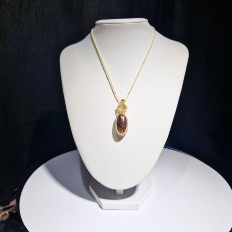 画像2: ☆05/08UP☆ゴールドルチル×レッドルチルクォーツ：最高品質の2点を豪華にふんだんに使いました：金運のエネルギーをあなたに：星暦の鍵（せいれきのかぎ） (2)