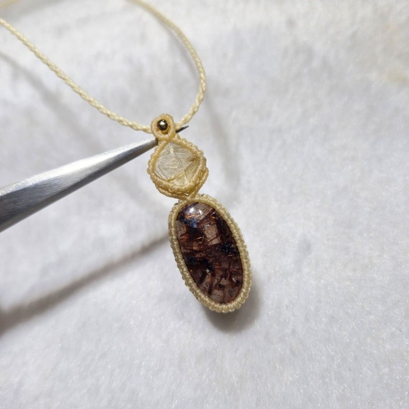 画像4: ☆05/08UP☆ゴールドルチル×レッドルチルクォーツ：最高品質の2点を豪華にふんだんに使いました：金運のエネルギーをあなたに：星暦の鍵（せいれきのかぎ） (4)