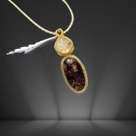 画像1: ☆05/08UP☆ゴールドルチル×レッドルチルクォーツ：最高品質の2点を豪華にふんだんに使いました：金運のエネルギーをあなたに：星暦の鍵（せいれきのかぎ） (1)