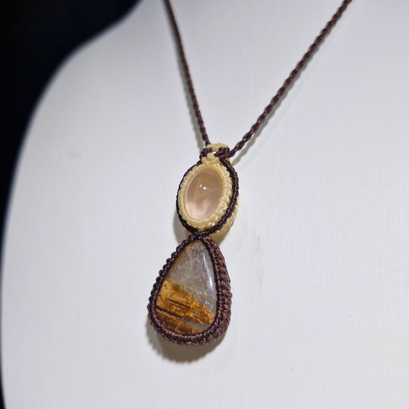 画像4: ☆05/08UP☆ゴールドルチル×スターローズクォーツ：最高品質の2点を豪華にふんだんに使いました：金運のエネルギーをあなたに：サンクチュアリ・オブ・ライト (4)