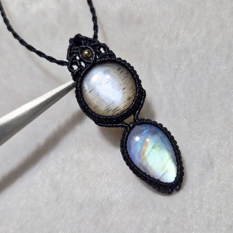 画像4: ☆05/09UP☆月の波動：激レア：ロイヤルレインボームーンストーン×ホワイトサンストーン：キラキラの最高ピース：月の暦：月のかけらムーンストーン：ルミナス・デュエット（Luminous Duet） (4)