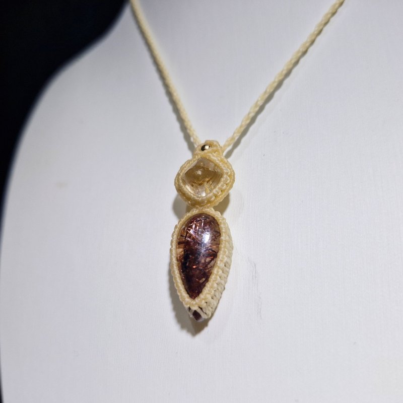 画像3: ☆05/08UP☆ゴールドルチル×レッドルチルクォーツ：最高品質の2点を豪華にふんだんに使いました：金運のエネルギーをあなたに：金の羅針盤 (3)