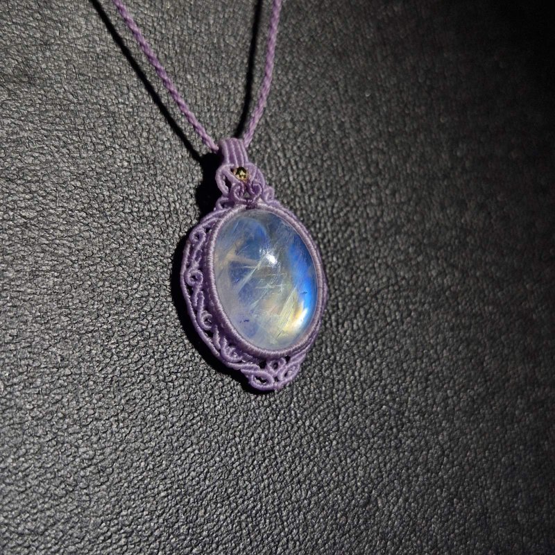 画像5: ☆07/09UP☆月の波動：先生作品：マイ黒マクラメ：ロイヤルレインボームーンストーン：月の暦シリーズ：月のかけらムーンストーン：  月詠（つくよみ） (5)