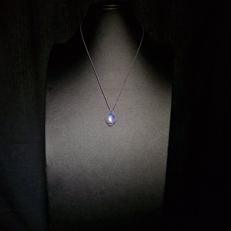 画像8: ☆07/09UP☆月の波動：先生作品：マイ黒マクラメ：ロイヤルレインボームーンストーン：月の暦シリーズ：月のかけらムーンストーン：  月詠（つくよみ） (8)