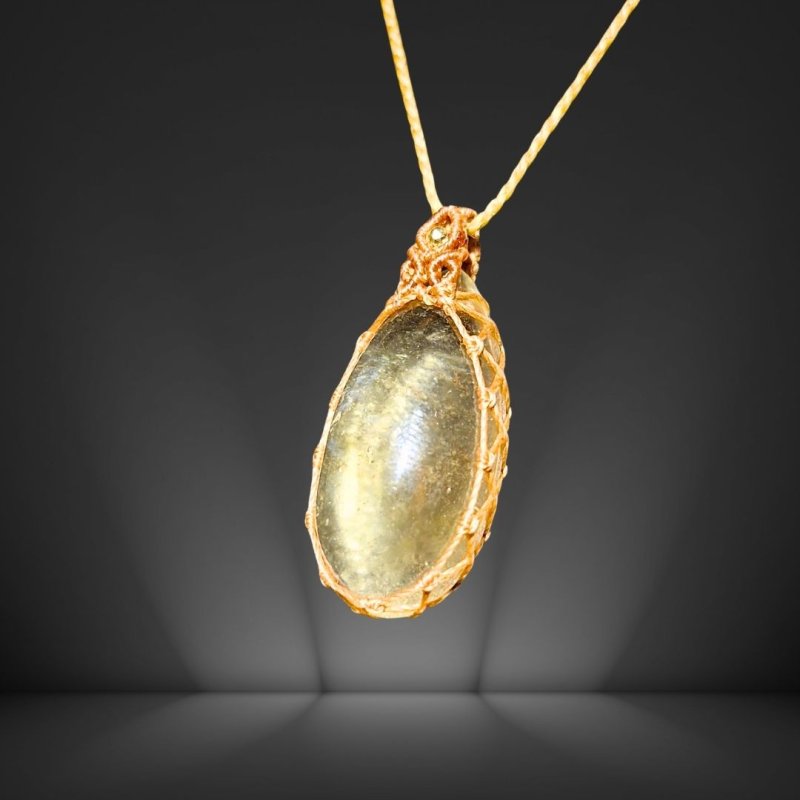 画像5: ☆07/10UP☆：リビアングラス：激レアカボション：国内研磨：マイクロマクラメ先生作品：隕石の衝突による奇跡のガラス：モルダバイトの兄弟分：Silent Arrow（サイレントアロー） (5)