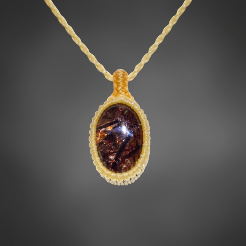 画像4: ☆09/06UP☆ブラジル産レッドルチルクォーツ！金の針金が水晶の中に：美しい赤金の結晶：灯影（ほかげ） (4)