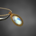画像1: ☆09/06UP☆月の波動：スタンダードモデル：ロイヤルレインボームーンストーン：月の暦シリーズ：月のかけらムーンストーン： 「蒼き月影」 (1)