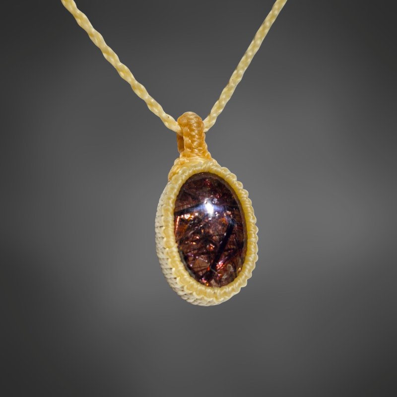 画像5: ☆09/06UP☆ブラジル産レッドルチルクォーツ！金の針金が水晶の中に：美しい赤金の結晶：灯影（ほかげ） (5)