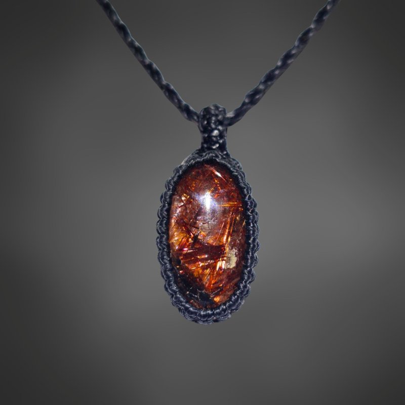 画像5: ☆09/06UP☆ブラジル産レッドルチルクォーツ！金の針金が水晶の中に：美しい赤金の結晶：織月（おりづき） (5)