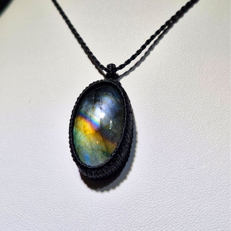 画像3: ☆10/03UP☆ナチュラルカラフル！レインボー＆ディープブルーラブラドライトシリーズ：美しい古代の記憶の残るAAAハイクオリティ天然ラブラドライト：Cosmic Dawn（宇宙の夜明け） (3)