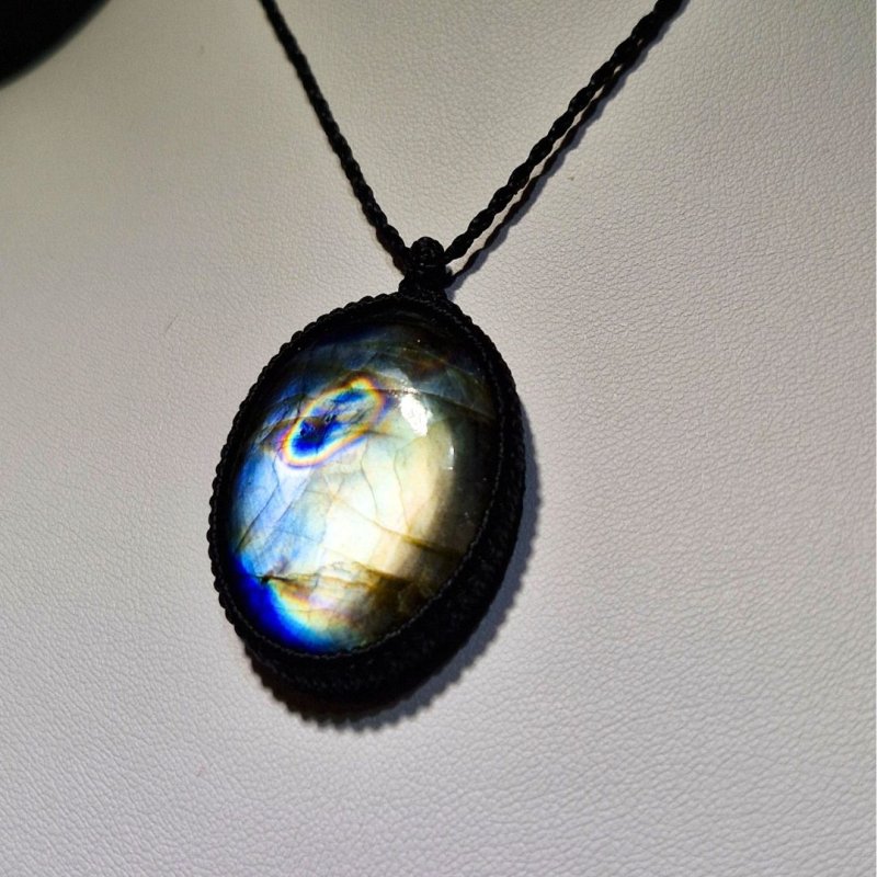 画像2: ☆10/03UP☆ナチュラルカラフル！レインボー＆ディープブルーラブラドライトシリーズ：美しい古代の記憶の残るAAAハイクオリティ天然ラブラドライト：Infinity Orb（無限のオーブ） (2)