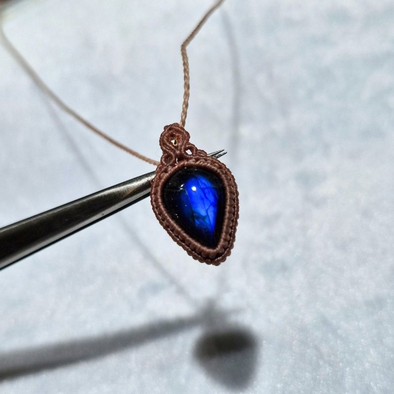 画像5: ☆11/05UP☆先生作品：ハクオリティラブラドライト：マイクロマクラメジュエリーシリーズ：満月の世界へ:神聖なる世界：瑠波（るは） (5)