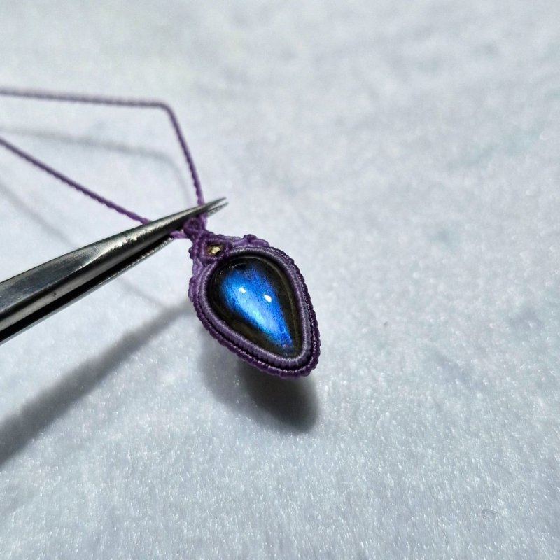 画像4: ☆11/05UP☆先生作品：ハクオリティラブラドライト：マイクロマクラメジュエリーシリーズ：満月の世界へ:神聖なる世界：宵闇（よいやみ） (4)