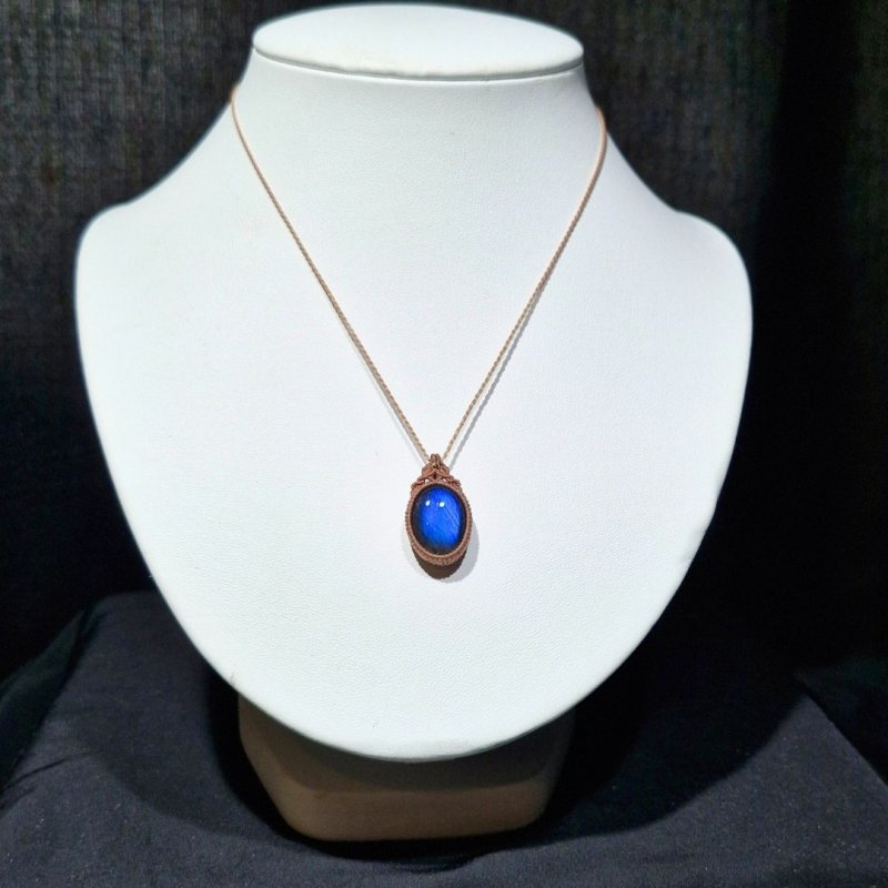 画像4: ☆11/05UP☆先生作品：ハクオリティラブラドライト：マイクロマクラメジュエリーシリーズ：満月の世界へ:神聖なる世界：蒼影（そうえい） (4)