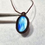 画像3: ☆11/05UP☆ナチュラルカラフル！レインボー＆ディープブルーラブラドライトシリーズ：美しい古代の記憶の残るハイクオリティ天然ラブラドライト：Ao no Mamori（蒼の護り） (3)