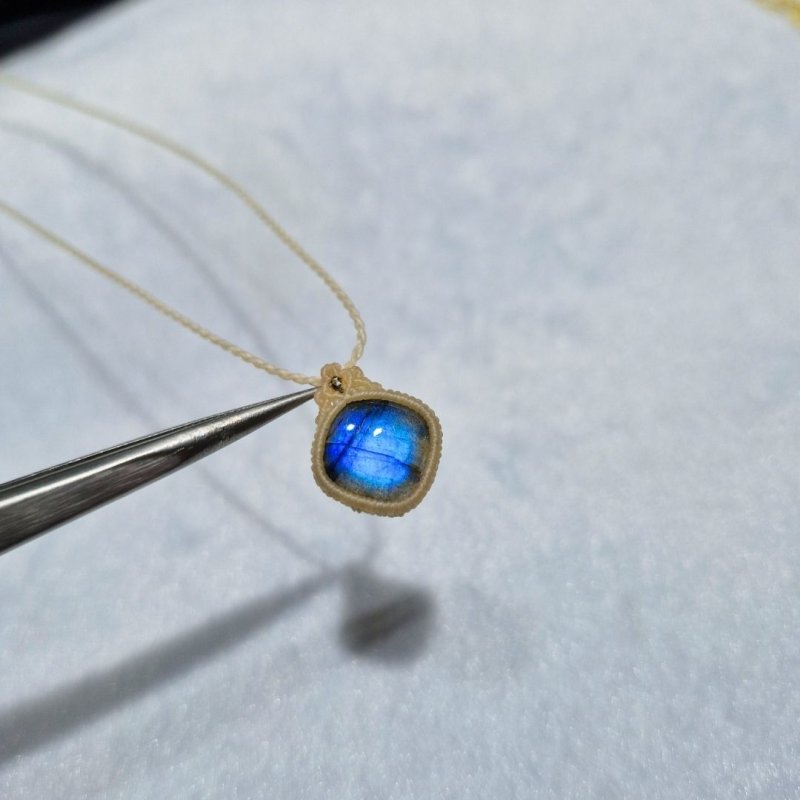 画像3: ☆11/05UP☆先生作品：ハクオリティラブラドライト：マイクロマクラメジュエリーシリーズ：満月の世界へ:神聖なる世界：蒼羽（そうう） (3)