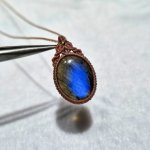 画像5: ☆11/05UP☆先生作品：ハクオリティラブラドライト：マイクロマクラメジュエリーシリーズ：満月の世界へ:神聖なる世界：蒼影（そうえい） (5)