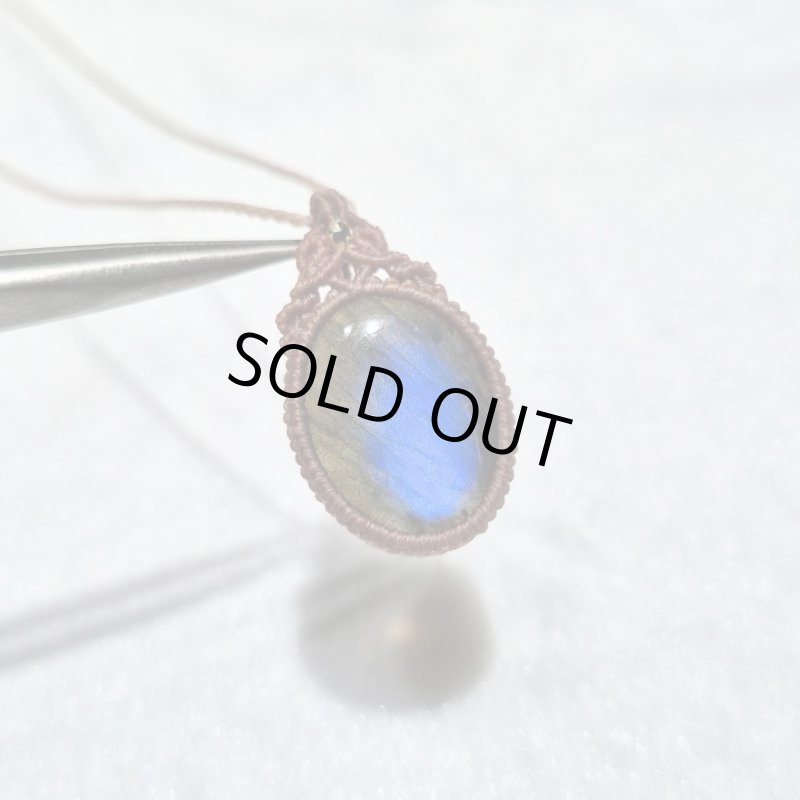 画像5: ☆11/05UP☆先生作品：ハクオリティラブラドライト：マイクロマクラメジュエリーシリーズ：満月の世界へ:神聖なる世界：蒼影（そうえい） (5)