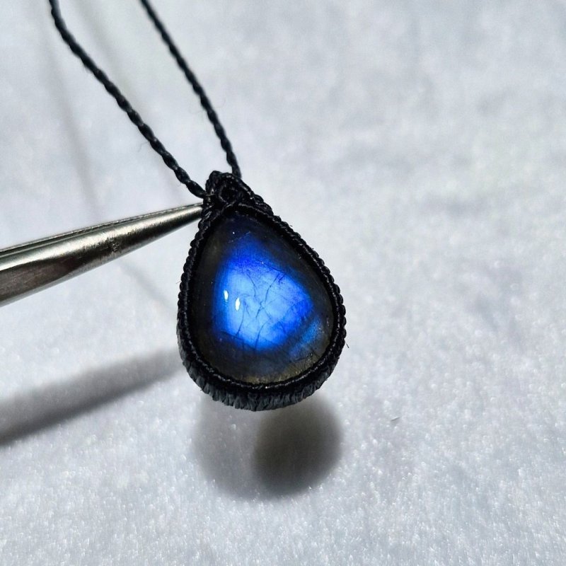 画像3: ☆11/05UP☆先生作品：ハクオリティラブラドライト：マイクロマクラメジュエリーシリーズ：満月の世界へ:神聖なる世界：月霞（つきがすみ） (3)