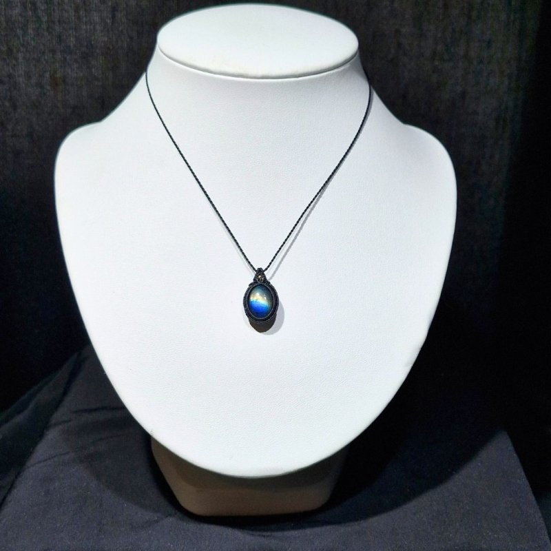 画像4: ☆11/05UP☆先生作品：ハクオリティラブラドライト：マイクロマクラメジュエリーシリーズ：満月の世界へ:神聖なる世界：光ノ雫（ひかりのしずく） (4)