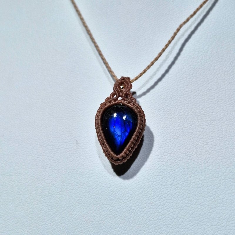 画像2: ☆11/05UP☆先生作品：ハクオリティラブラドライト：マイクロマクラメジュエリーシリーズ：満月の世界へ:神聖なる世界：瑠波（るは） (2)