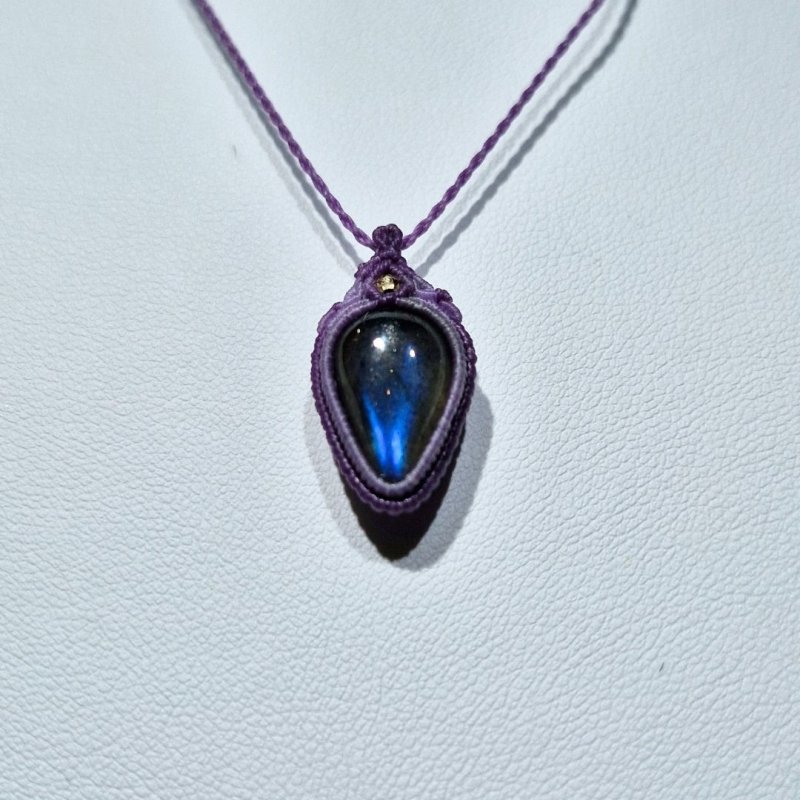 画像5: ☆11/05UP☆先生作品：ハクオリティラブラドライト：マイクロマクラメジュエリーシリーズ：満月の世界へ:神聖なる世界：宵闇（よいやみ） (5)