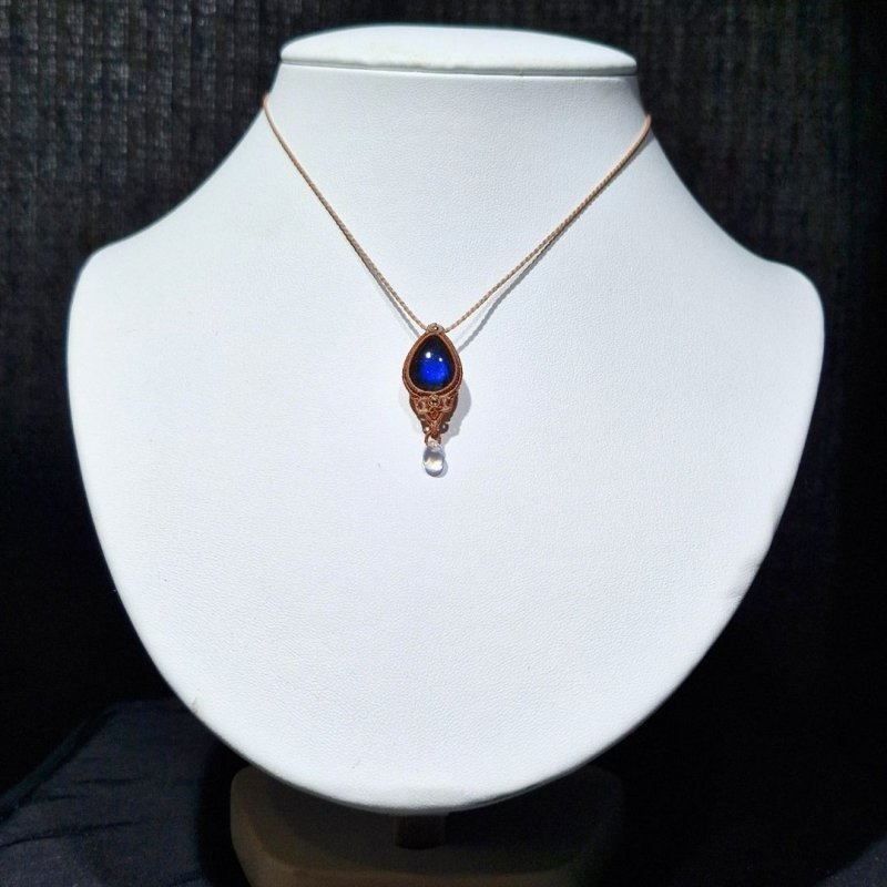 画像2: ☆11/05UP☆先生作品：ハクオリティラブラドライト：マイクロマクラメジュエリーシリーズ：満月の世界へ:神聖なる世界：月詠（つくよみ） (2)