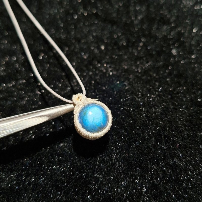 画像2: ☆11/05UP☆先生作品：ハクオリティラブラドライト：マイクロマクラメジュエリーシリーズ：満月の世界へ:神聖なる世界：夢灯（ゆめあかり） (2)