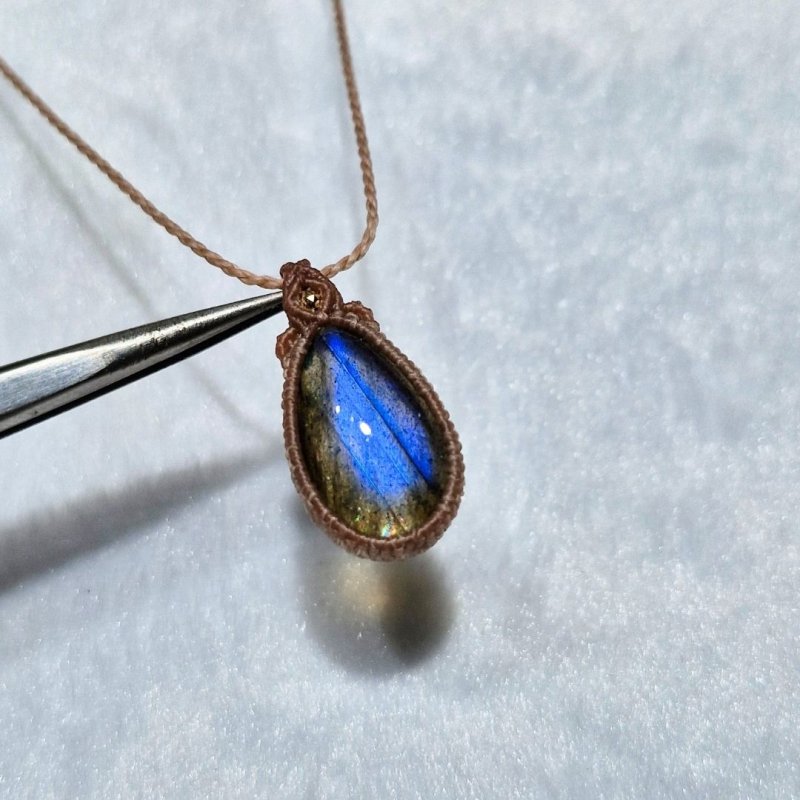 画像4: ☆11/05UP☆先生作品：ハクオリティラブラドライト：マイクロマクラメジュエリーシリーズ：満月の世界へ:神聖なる世界：天響（てんきょう） (4)