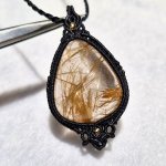 画像5: ☆11/05UP☆先生作品マイクロマクラメジュエリー：ブラジル産ゴールドルチルクォーツ！金の針金が水晶の中に：美しい金の結晶：Aurora Whisper（オーロラのささやき） (5)