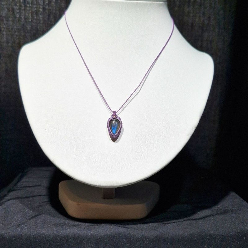 画像2: ☆11/05UP☆先生作品：ハクオリティラブラドライト：マイクロマクラメジュエリーシリーズ：満月の世界へ:神聖なる世界：宵闇（よいやみ） (2)