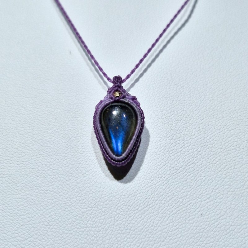 画像1: ☆11/05UP☆先生作品：ハクオリティラブラドライト：マイクロマクラメジュエリーシリーズ：満月の世界へ:神聖なる世界：宵闇（よいやみ） (1)