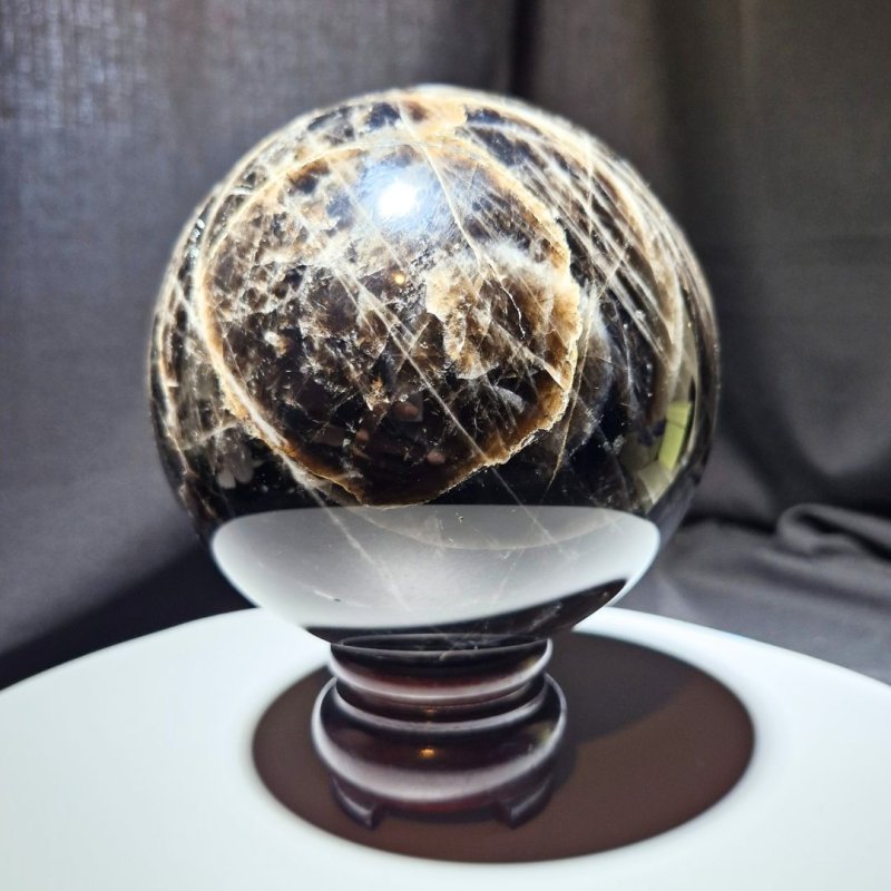 画像4: ☆12/03UP☆モリオン黒大型水晶丸大：魔よけの最高峰：ブラジル産黒水晶：Shadow Guardian（シャドウ・ガーディアン） (4)