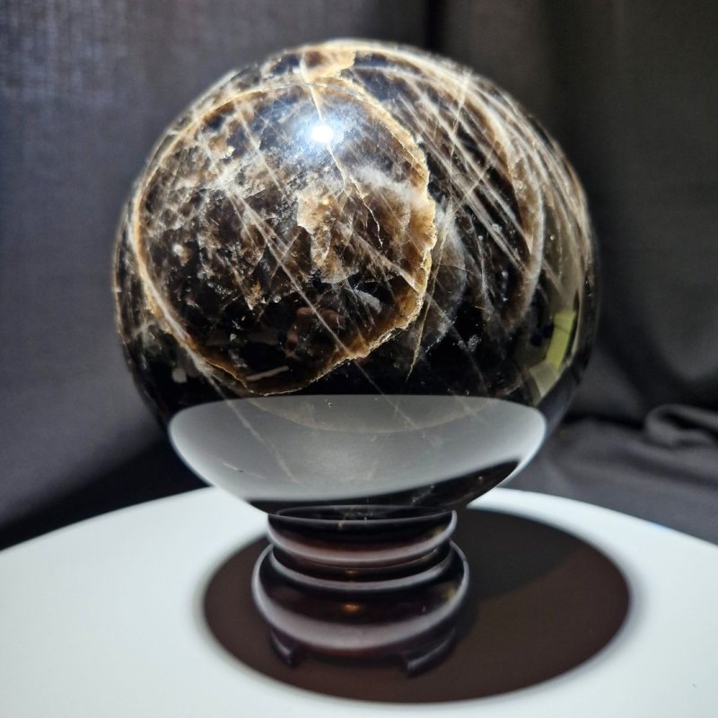 画像1: ☆12/03UP☆モリオン黒大型水晶丸大：魔よけの最高峰：ブラジル産黒水晶：Shadow Guardian（シャドウ・ガーディアン） (1)