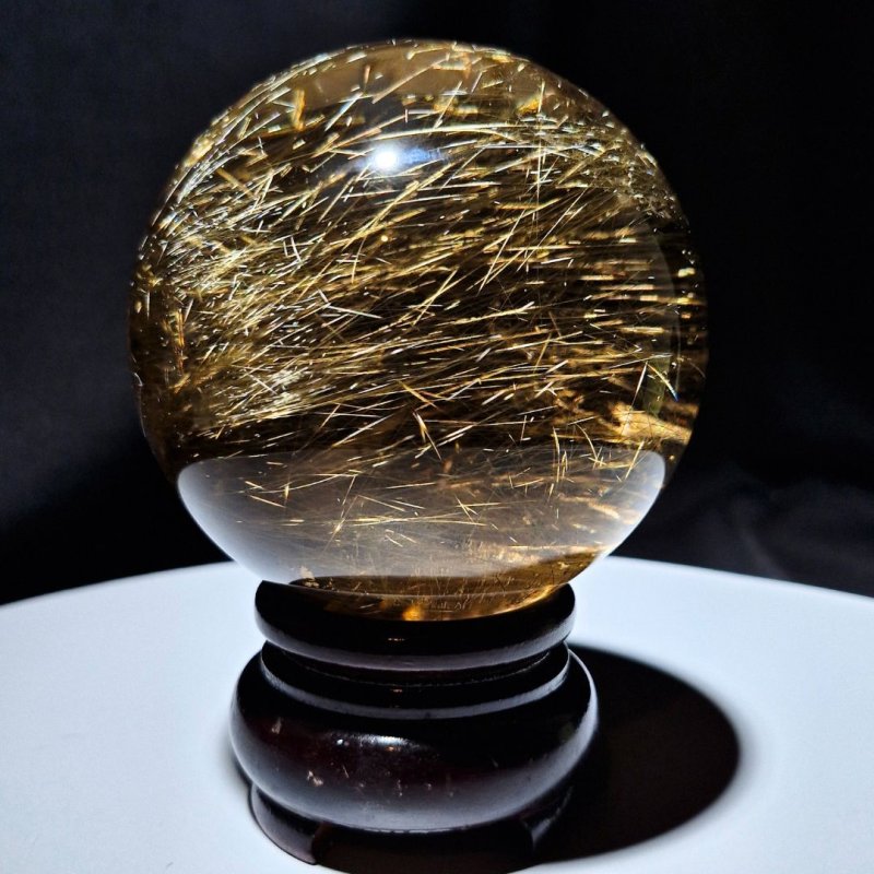 画像5: ☆12/03UP☆月のかけら史上最高峰：ゴールドスモーキールチルクォーツ；コレクションピースを大放出：丸玉加工：金の流星：Golden Smoky Orb（ゴールデン・スモーキー・オーブ） (5)