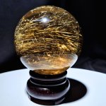 画像1: ☆12/03UP☆月のかけら史上最高峰：ゴールドスモーキールチルクォーツ；コレクションピースを大放出：丸玉加工：金の流星：Golden Smoky Orb（ゴールデン・スモーキー・オーブ） (1)