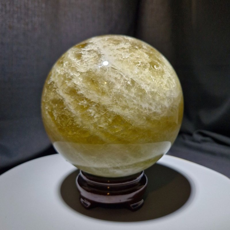 画像5: ☆12/03UP☆ゴールデンシトリン×スモーキー混ざり合った巨大な丸だ；美しい巨大なコレクションピースを大放出：丸玉加工：Solar King Sphere（ソーラー・キング・スフィア） (5)