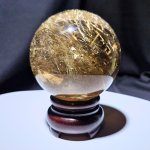 画像2: ☆12/03UP☆月のかけら史上最高峰：ゴールドスモーキールチルクォーツ；コレクションピースを大放出：丸玉加工：金の流星：Golden Smoky Orb（ゴールデン・スモーキー・オーブ） (2)