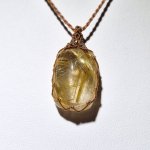 画像6: ☆11/05UP☆先生作品マイクロマクラメジュエリー：ブラジル産ゴールドルチルクォーツ！金の針金が水晶の中に：美しい金の結晶：Golden Ray Talisman（ゴールデンレイ・タリスマン） (6)