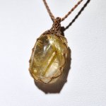 画像4: ☆11/05UP☆先生作品マイクロマクラメジュエリー：ブラジル産ゴールドルチルクォーツ！金の針金が水晶の中に：美しい金の結晶：Golden Ray Talisman（ゴールデンレイ・タリスマン） (4)