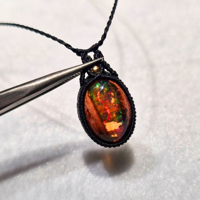 画像6: ☆01/01UP☆1世界最高品質のカンテラオパール全部出します：登場：マイクロマクラメ作品:虹色のきらきらがとまりません：メキシコオパールの奇跡：灯脈（とうみゃく） (6)