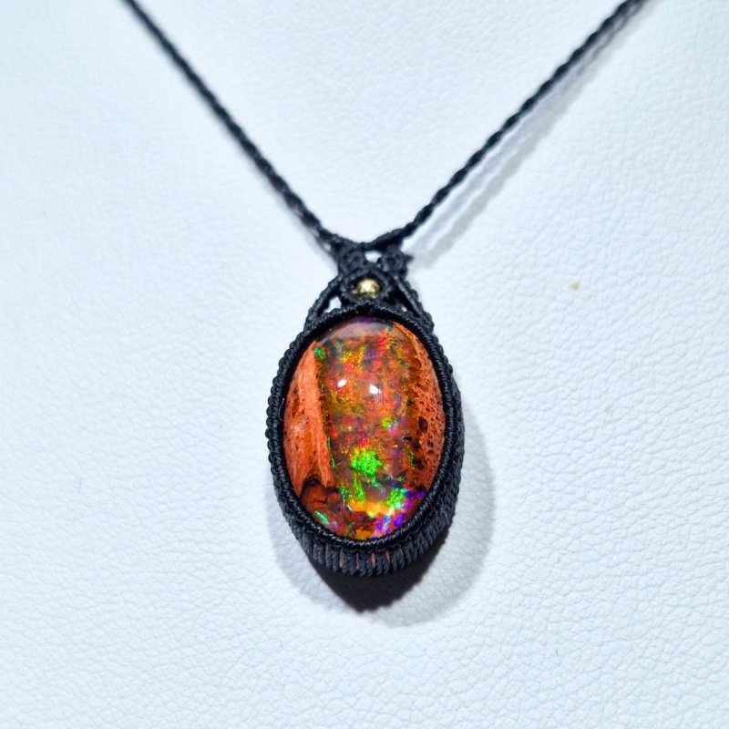 画像1: ☆01/01UP☆1世界最高品質のカンテラオパール全部出します：登場：マイクロマクラメ作品:虹色のきらきらがとまりません：メキシコオパールの奇跡：灯脈（とうみゃく） (1)