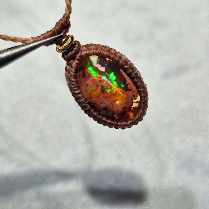 画像5: ☆01/01UP☆1世界最高品質のカンテラオパール全部出します：登場：マイクロマクラメ作品:虹色のきらきらがとまりません：メキシコオパールの奇跡：始原の灯（しげんのともしび） (5)