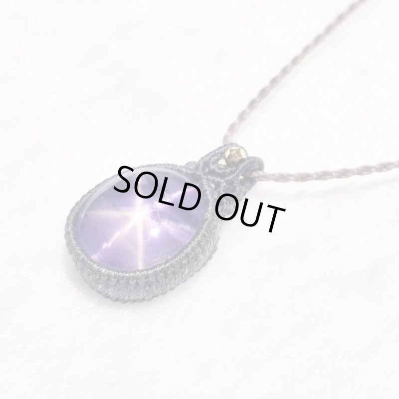 画像1: ☆1/01UP☆先生作品マイクロマクラメジュエリー：スタースターサファイヤ×超ハイクオリティムーンストーン：息づく鉱物（Living Mineral） (1)