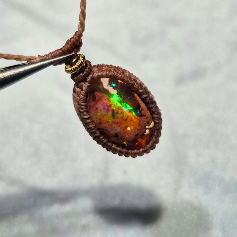 画像3: ☆01/01UP☆1世界最高品質のカンテラオパール全部出します：登場：マイクロマクラメ作品:虹色のきらきらがとまりません：メキシコオパールの奇跡：始原の灯（しげんのともしび） (3)