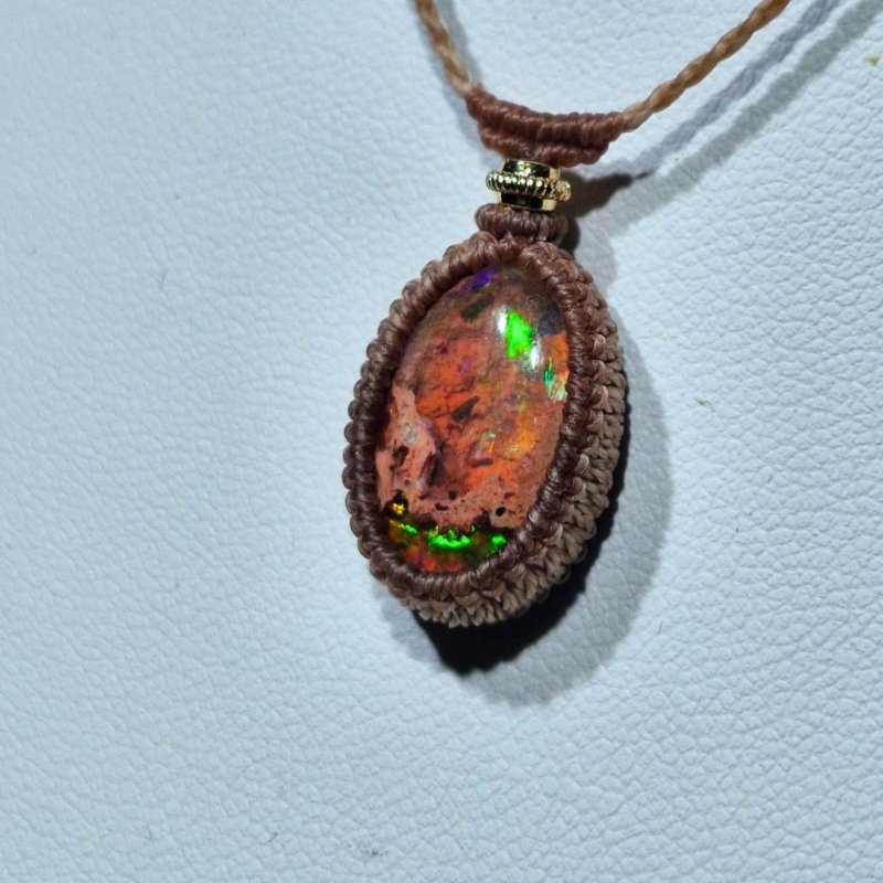 画像8: ☆01/01UP☆1世界最高品質のカンテラオパール全部出します：登場：マイクロマクラメ作品:虹色のきらきらがとまりません：メキシコオパールの奇跡：始原の灯（しげんのともしび） (8)